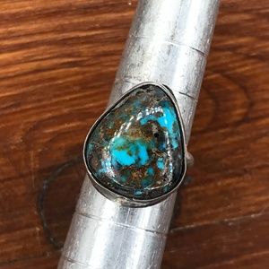 *ON HOLD FOR JACKIE* Vintage Thunder Blue Turquoise Sterling Ring